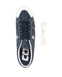 Sneakers basse in pelle scamosciata con stelle blu scuro di Converse