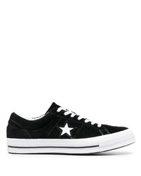Sneakers basse in pelle scamosciata con stelle nere di Converse