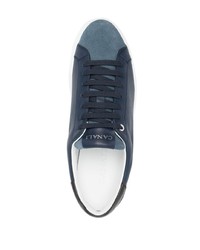 Sneakers basse in pelle scamosciata decorate blu scuro di Canali