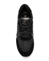 Sneakers basse in pelle scamosciata decorate nere di Liu Jo