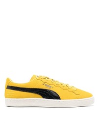 Sneakers basse in pelle scamosciata gialle di Puma