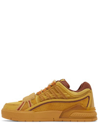 Sneakers basse in pelle scamosciata gialle di Li-Ning