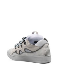 Sneakers basse in pelle scamosciata grigie di Lanvin