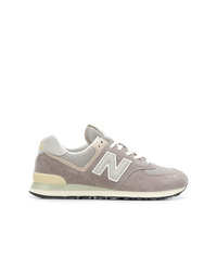 Sneakers basse in pelle scamosciata grigie di New Balance