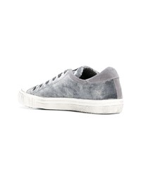 Sneakers basse in pelle scamosciata grigio scuro di Philippe Model