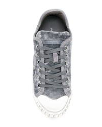 Sneakers basse in pelle scamosciata grigio scuro di Philippe Model