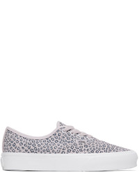 Sneakers basse in pelle scamosciata leopardate bianche