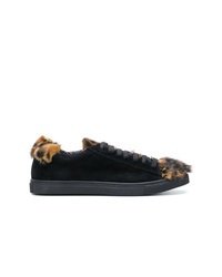 Sneakers basse in pelle scamosciata leopardate nere di Mr & Mrs Italy