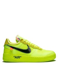 Sneakers basse in pelle scamosciata lime di Nike X Off-White