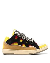 Sneakers basse in pelle scamosciata multicolori di Lanvin