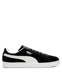 Sneakers basse in pelle scamosciata nere e bianche di Puma