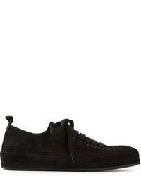 Sneakers basse in pelle scamosciata nere