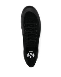 Sneakers basse in pelle scamosciata nere di Superga