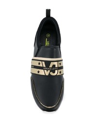 Sneakers basse in pelle scamosciata nere di Versace Jeans