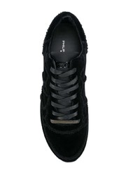 Sneakers basse in pelle scamosciata nere di Philippe Model