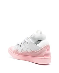 Sneakers basse in pelle scamosciata rosa di Lanvin