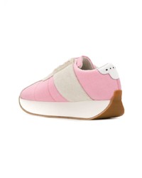 Sneakers basse in pelle scamosciata rosa di Marni