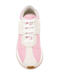 Sneakers basse in pelle scamosciata rosa di Marni