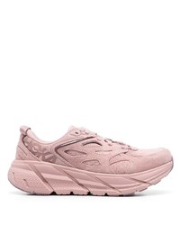 Sneakers basse in pelle scamosciata rosa di Hoka One One