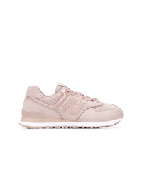 Sneakers basse in pelle scamosciata rosa di New Balance