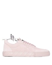 Sneakers basse in pelle scamosciata rosa di Off-White