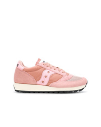 Sneakers basse in pelle scamosciata rosa di Saucony