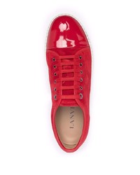 Sneakers basse in pelle scamosciata rosse di Lanvin