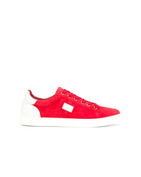 Sneakers basse in pelle scamosciata rosse di Dolce & Gabbana