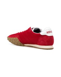 Sneakers basse in pelle scamosciata rosse di Kenzo