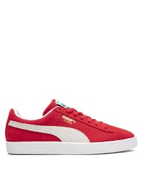 Sneakers basse in pelle scamosciata rosse di Puma