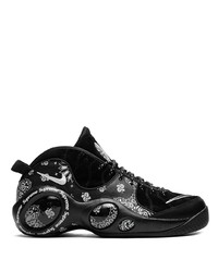 Sneakers basse in pelle scamosciata stampate nere e bianche di Nike