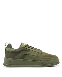 Sneakers basse in pelle scamosciata stampate verde oliva di DSQUARED2