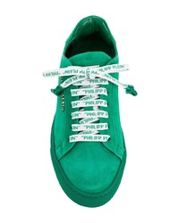 Sneakers basse in pelle scamosciata verde menta di Philipp Plein