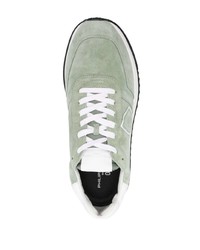 Sneakers basse in pelle scamosciata verde menta di Philippe Model Paris