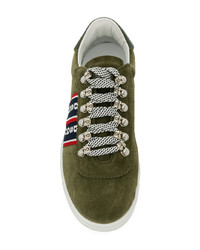 Sneakers basse in pelle scamosciata verde oliva di DSQUARED2