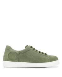 Sneakers basse in pelle scamosciata verde oliva di Canali