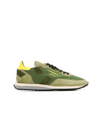 Sneakers basse in pelle scamosciata verde oliva di Ghoud