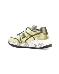Sneakers basse in pelle scamosciata verde oliva di Premiata