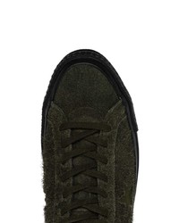 Sneakers basse in pelle scamosciata verde oliva di Converse