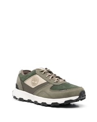 Sneakers basse in pelle scamosciata verde oliva di Timberland