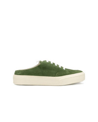 Sneakers basse in pelle scamosciata verde oliva di Sunnei