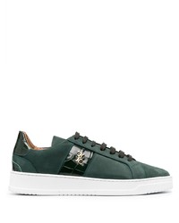 Sneakers basse in pelle scamosciata verde scuro di Billionaire