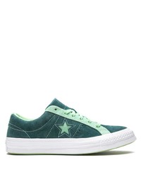 Sneakers basse in pelle scamosciata verde scuro di Converse