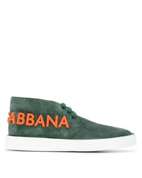 Sneakers basse in pelle scamosciata verde scuro di Dolce & Gabbana