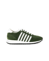Sneakers basse in pelle scamosciata verde scuro di DSQUARED2
