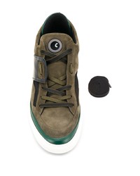 Sneakers basse in pelle scamosciata verde scuro di Leather Crown