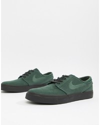 Sneakers basse in pelle scamosciata verde scuro di Nike SB