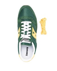 Sneakers basse in pelle scamosciata verde scuro di Saucony