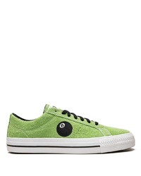Sneakers basse in pelle scamosciata verdi di Converse