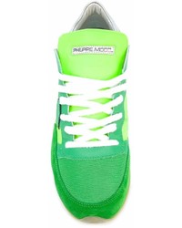 Sneakers basse in pelle scamosciata verdi di Philippe Model